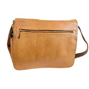 Fossil Vintage-Style Leather Messenger Shoulder Bag Saddle Brown